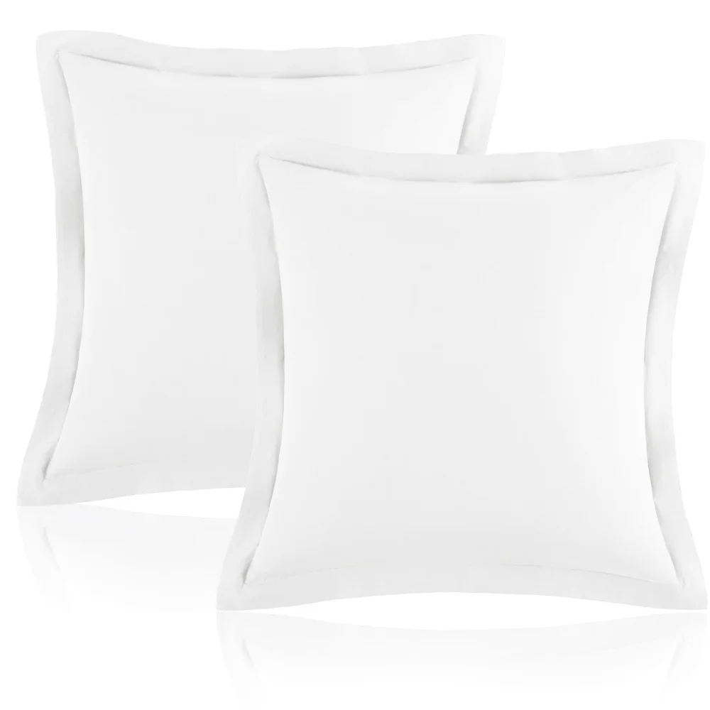 Homiest Euro Sham Covers, 24x24 in, set of 2, White