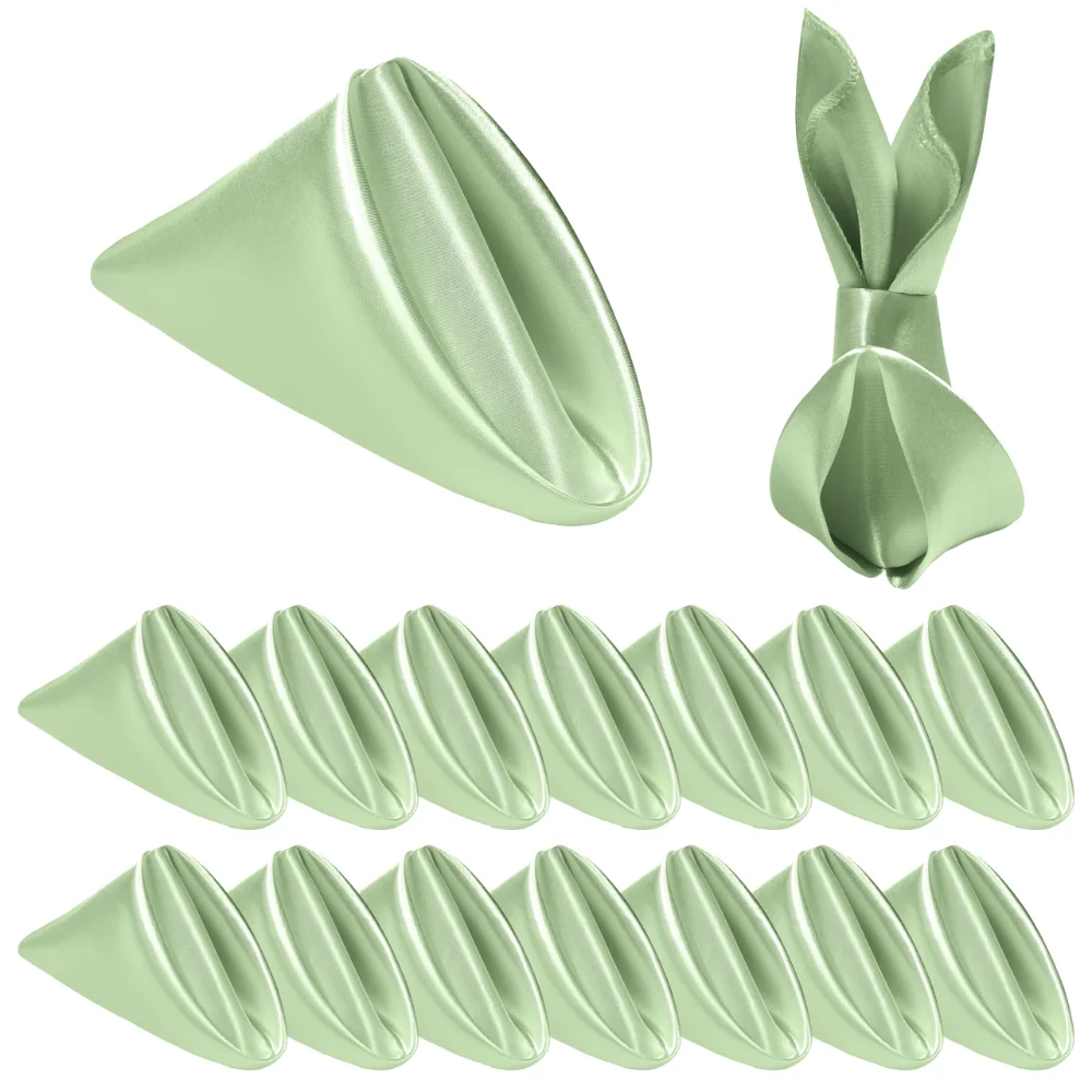 Homiest Satin Napkins, 17x17 in, set of 16, Sage Green