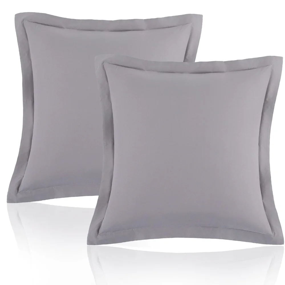 Homiest Euro Sham Covers, 26x26 in, set of 2, Gray