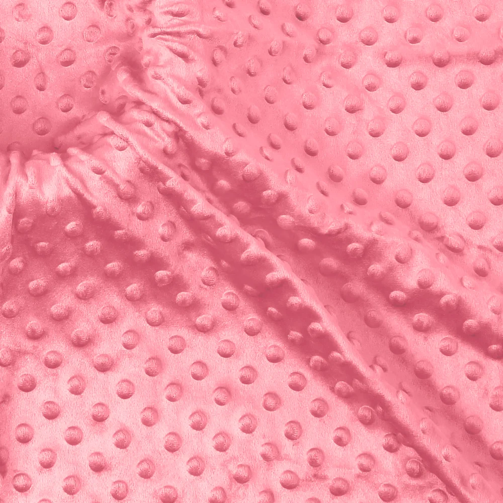 Homiest Minky Dot Fabric by the Yard, 1 yd x 60 in, Pink