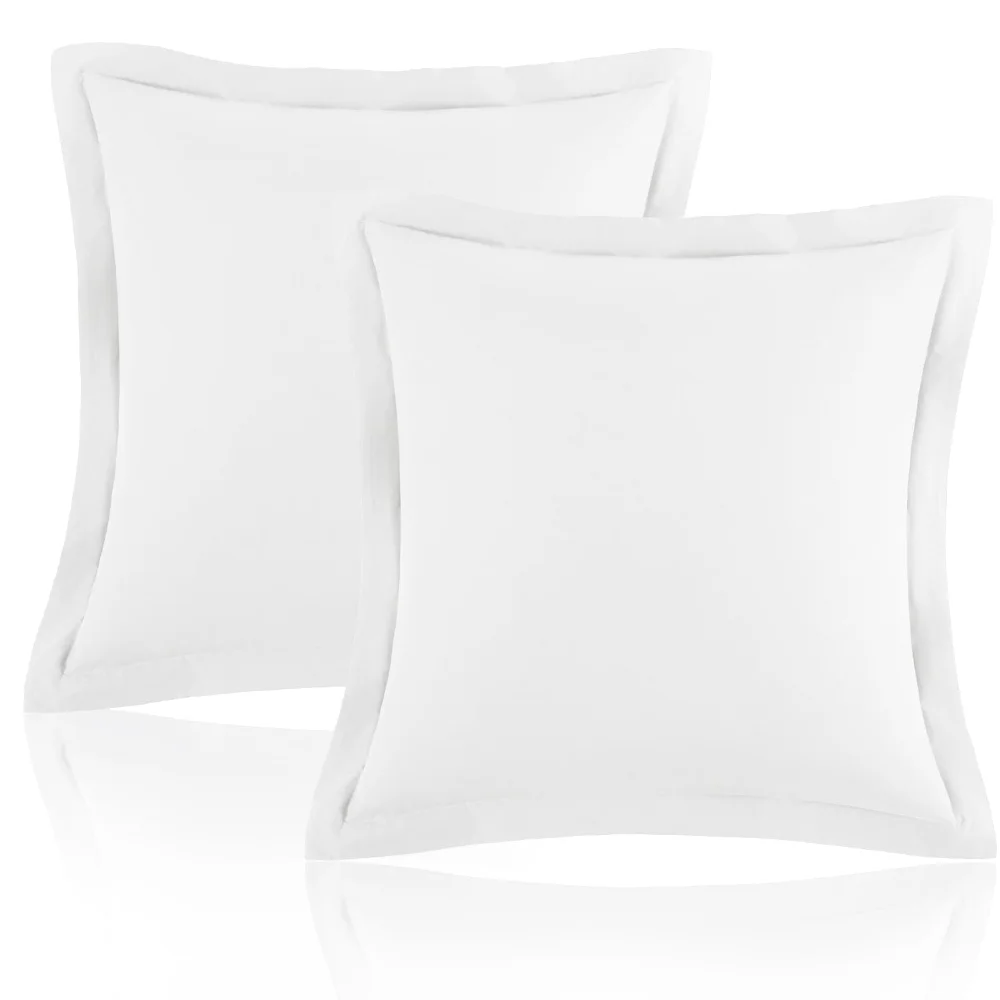 Homiest Euro Sham Covers, 26x26 in, set of 2, White