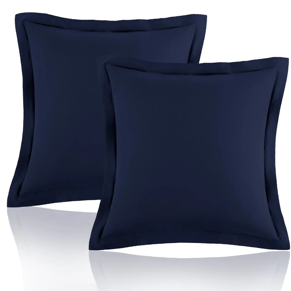 Homiest Euro Sham Covers, 28x28 in, set of 2, Navy Blue