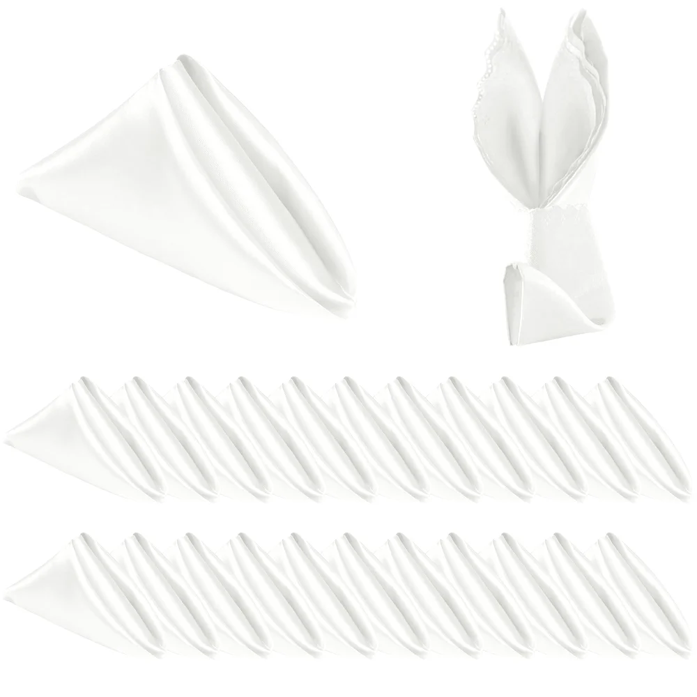 Homiest Satin Napkins, 17x17 in, set of 24, White
