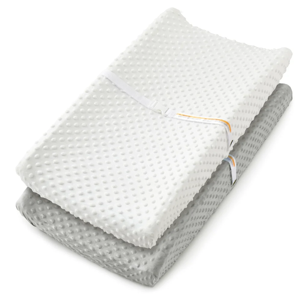 Homiest Changing Pad Cover, 32x16 in, set of 2, Light Gray