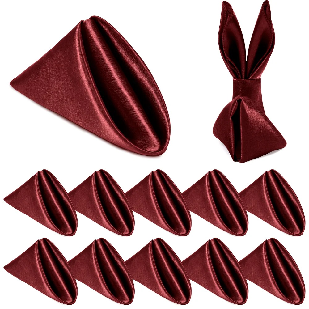 Homiest Satin Napkins, 20x20 in, set of 12, Burgundy
