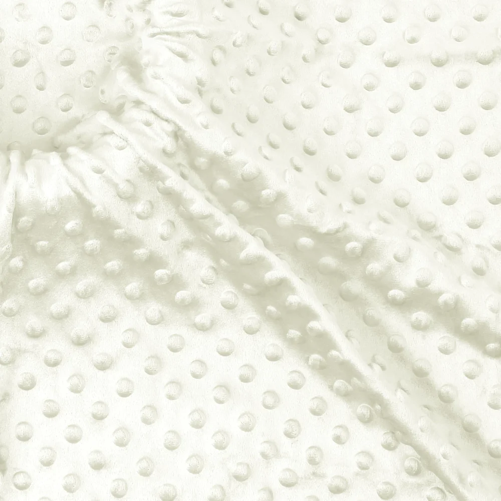 Homiest Minky Dot Fabric by the Yard, 1 yd x 60 in, White
