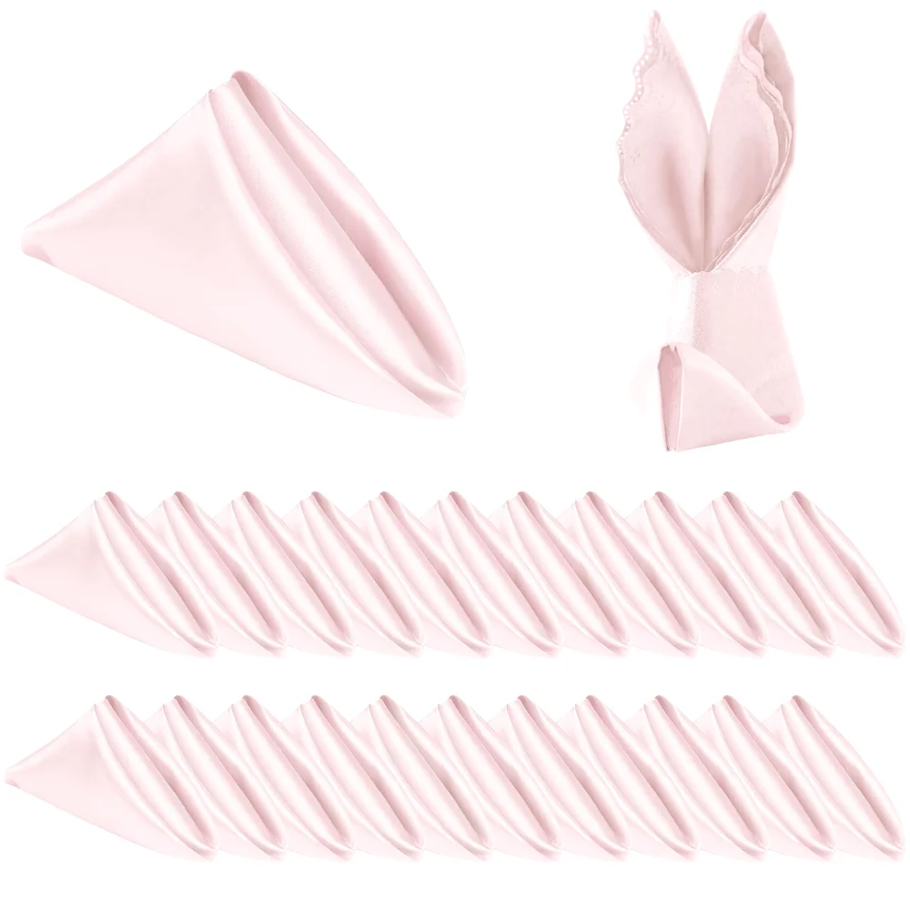 Homiest Satin Napkins, 17x17 in, set of 24, Blush Pink