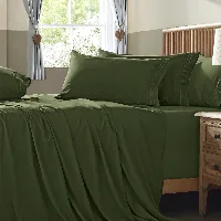 Extra Deep Pocket Sheet Set, King, 6-piece, Olive Green